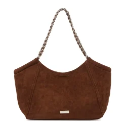 Outlet Borsa a Spalla da Donna Marrone con Manico a Catena Donna Borse A Spalla