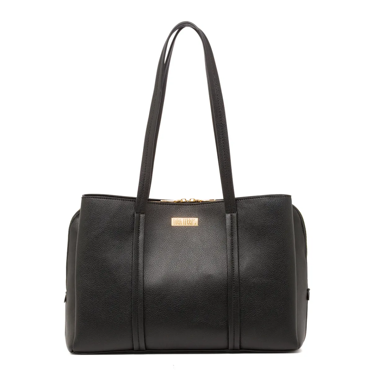 New Borsa a Spalla da Donna Nera con Doppio Manico Donna Borse A Spalla