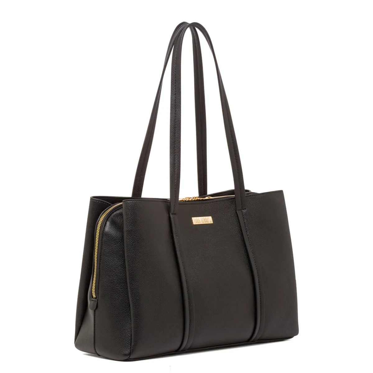 New Borsa a Spalla da Donna Nera con Doppio Manico Donna Borse A Spalla