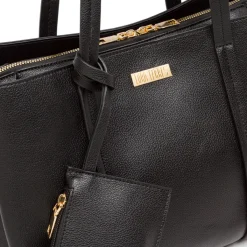 New Borsa a Spalla da Donna Nera con Doppio Manico Donna Borse A Spalla