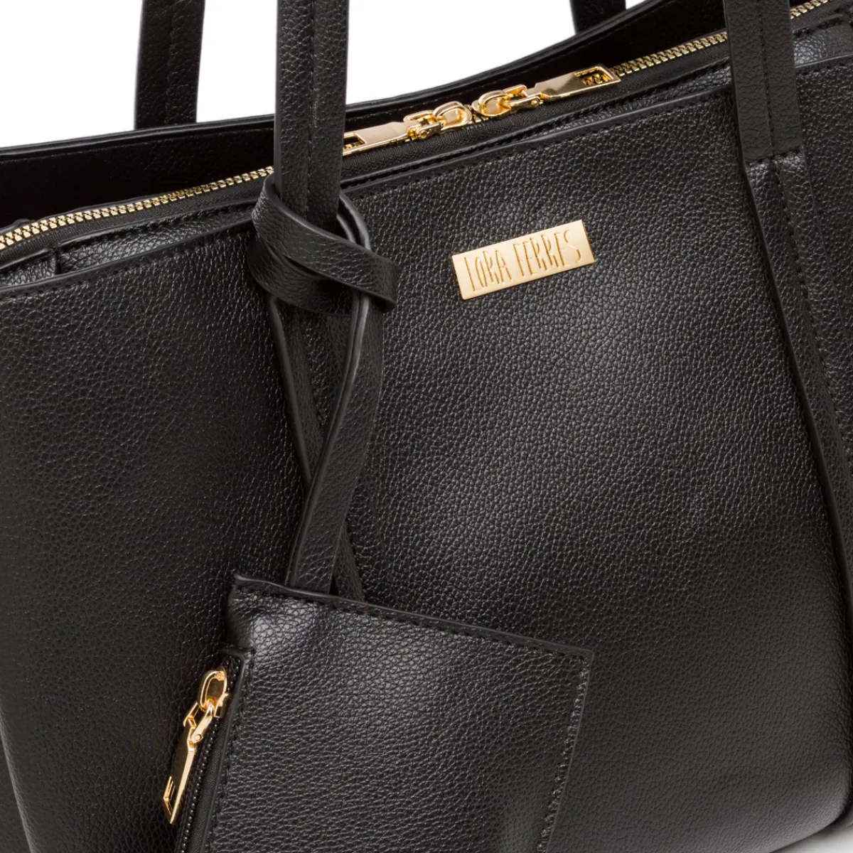 New Borsa a Spalla da Donna Nera con Doppio Manico Donna Borse A Spalla