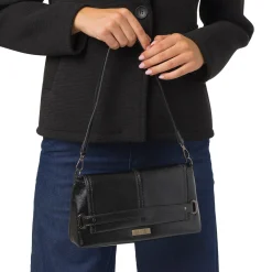 Online Borsa a Spalla da Donna Nera Dettagli Metal Donna Borse A Mano