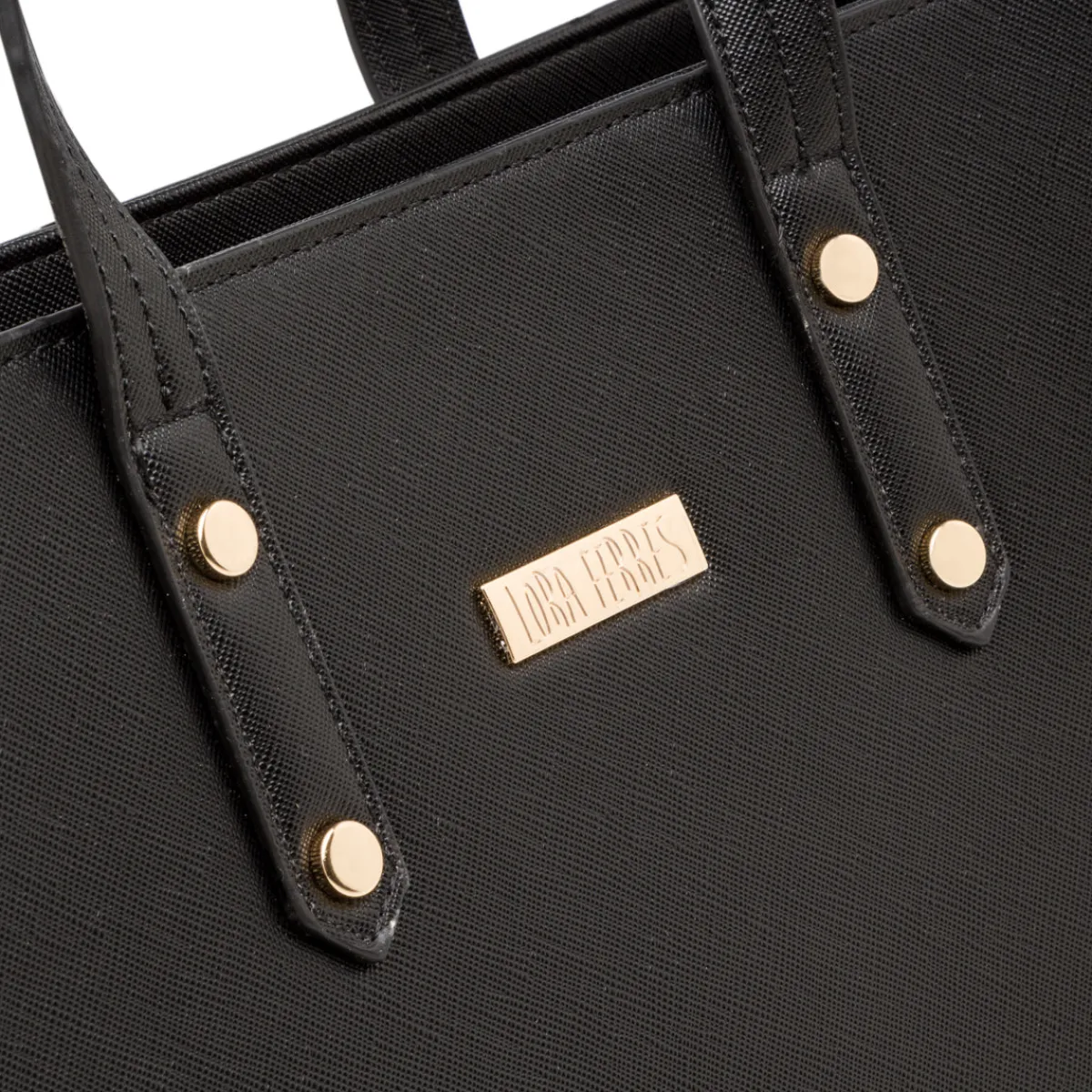 Online Borsa a spalla da donna nera con logo in metallo Donna Borse A Spalla