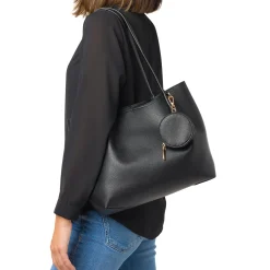 Discount Borsa a Spalla da Donna Nera con Pochette Rimovibile Donna Borse A Spalla