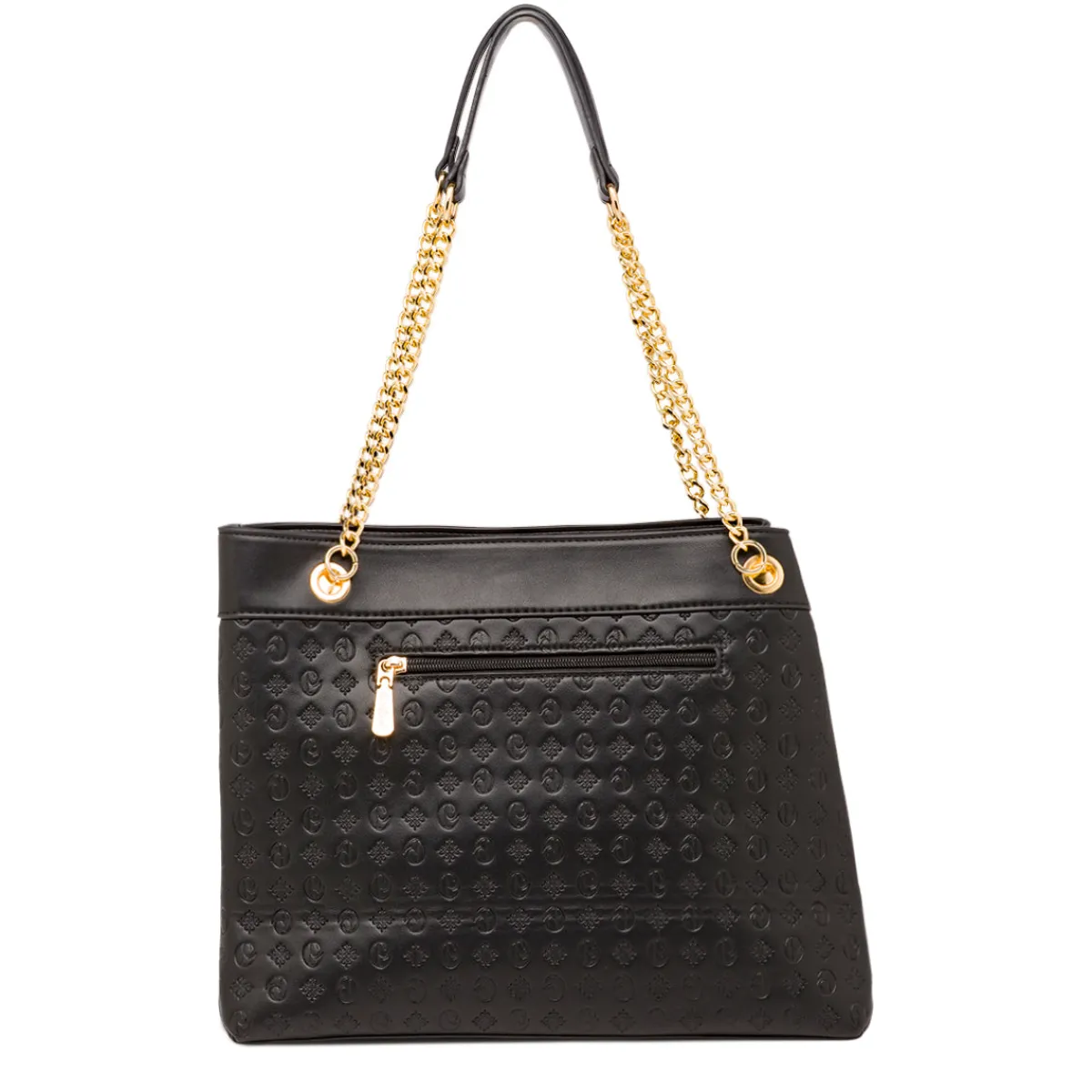 Borsa a spalla da donna nera con logo monogram Donna Borse A Spalla