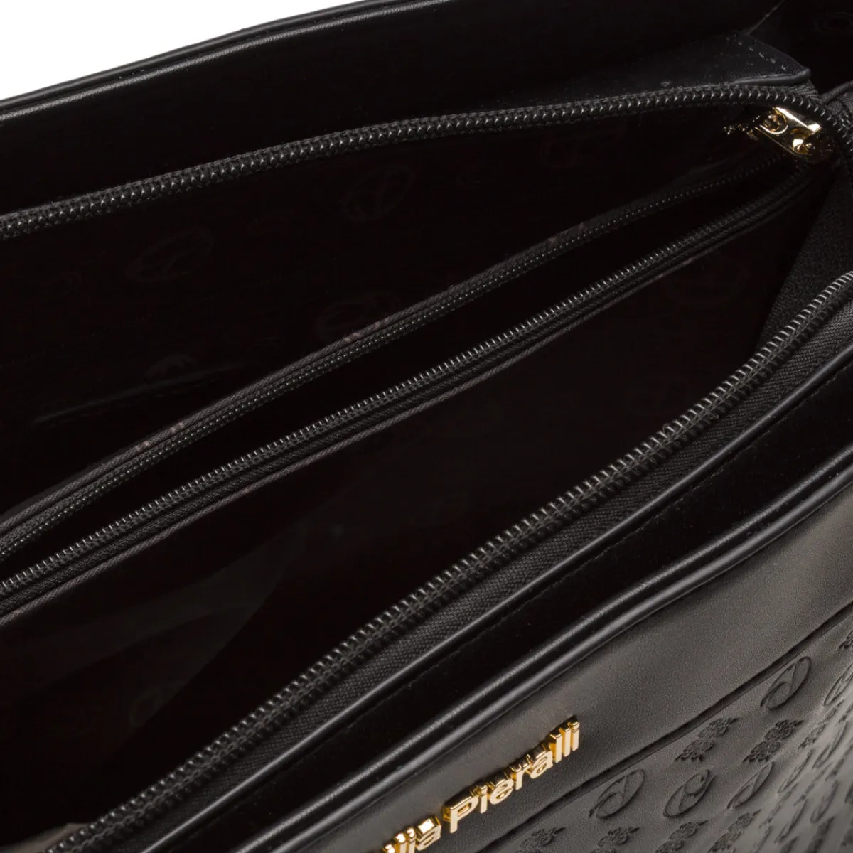 Borsa a spalla da donna nera con logo monogram Donna Borse A Spalla