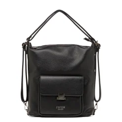 Clearance Borsa a Spalla da Donna Nera con Tasca Frontale Donna Borse A Spalla