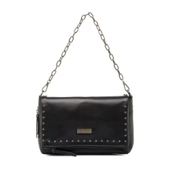 Online Borsa a Spalla da Donna Nera con Borchie e Catena Donna Borse A Tracolla Donna
