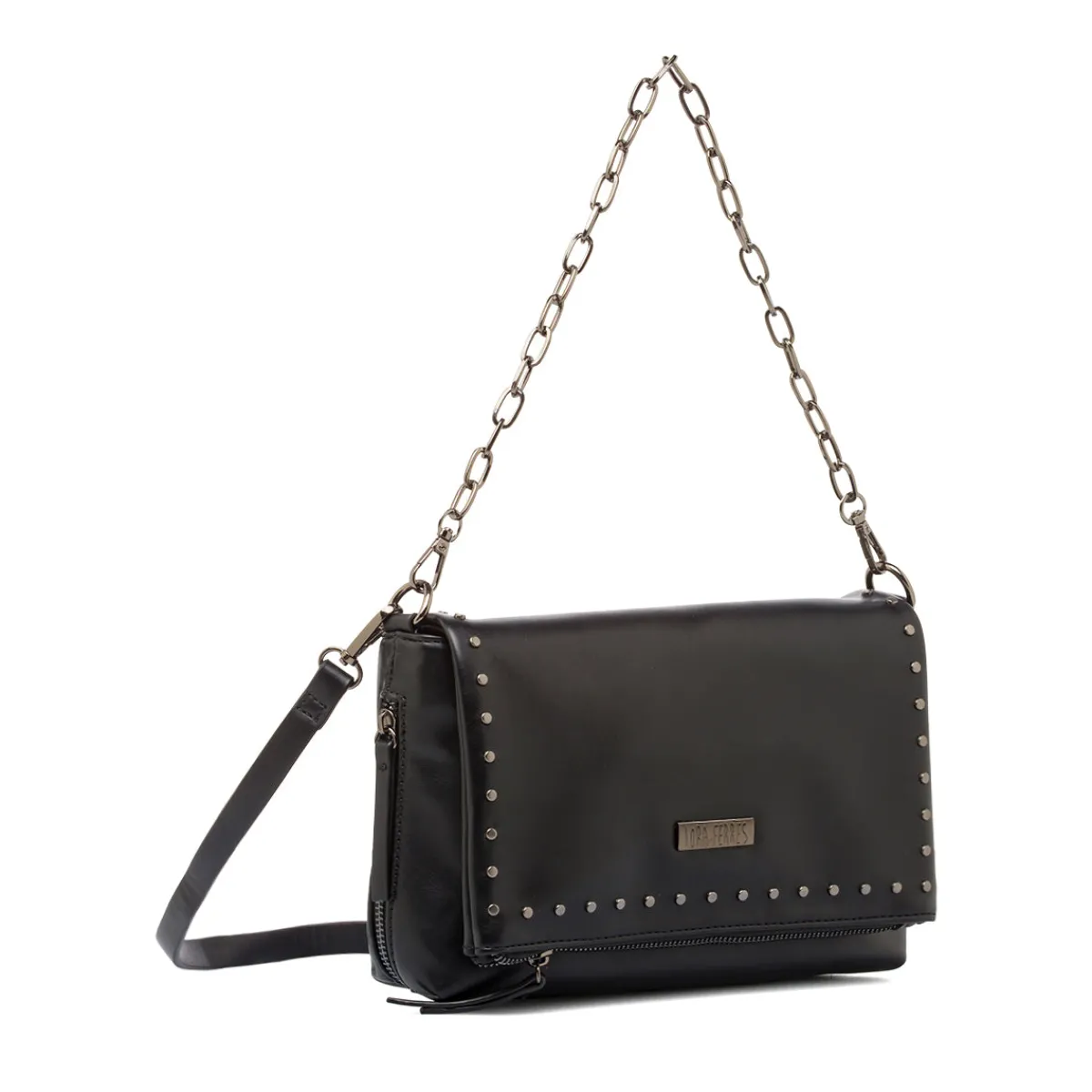 Online Borsa a Spalla da Donna Nera con Borchie e Catena Donna Borse A Tracolla Donna