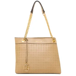 Discount Borsa a spalla da donnaBeige con dettagli catena oro Donna Borse A Spalla