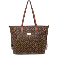 Sale Borsa a spalla marrone da Donna con logo All Over Donna Borse A Spalla