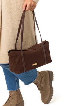 Discount Borsa a spalla marrone da Donna in camoscio Donna Borse A Spalla