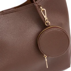 Clearance Borsa a spalla marrone da Donna con dettagli arricciati Donna Borse A Spalla