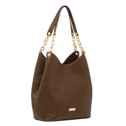 Outlet Borsa a spalla marrone da Donna con catena Donna Borse A Spalla