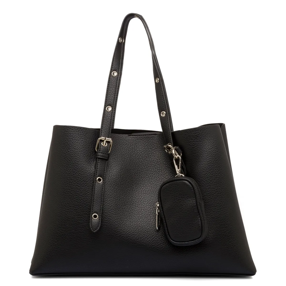 New Borsa a spalla nera da Donna con dettagli metallici Donna Borse A Spalla