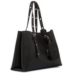 New Borsa a spalla nera da Donna con dettagli metallici Donna Borse A Spalla