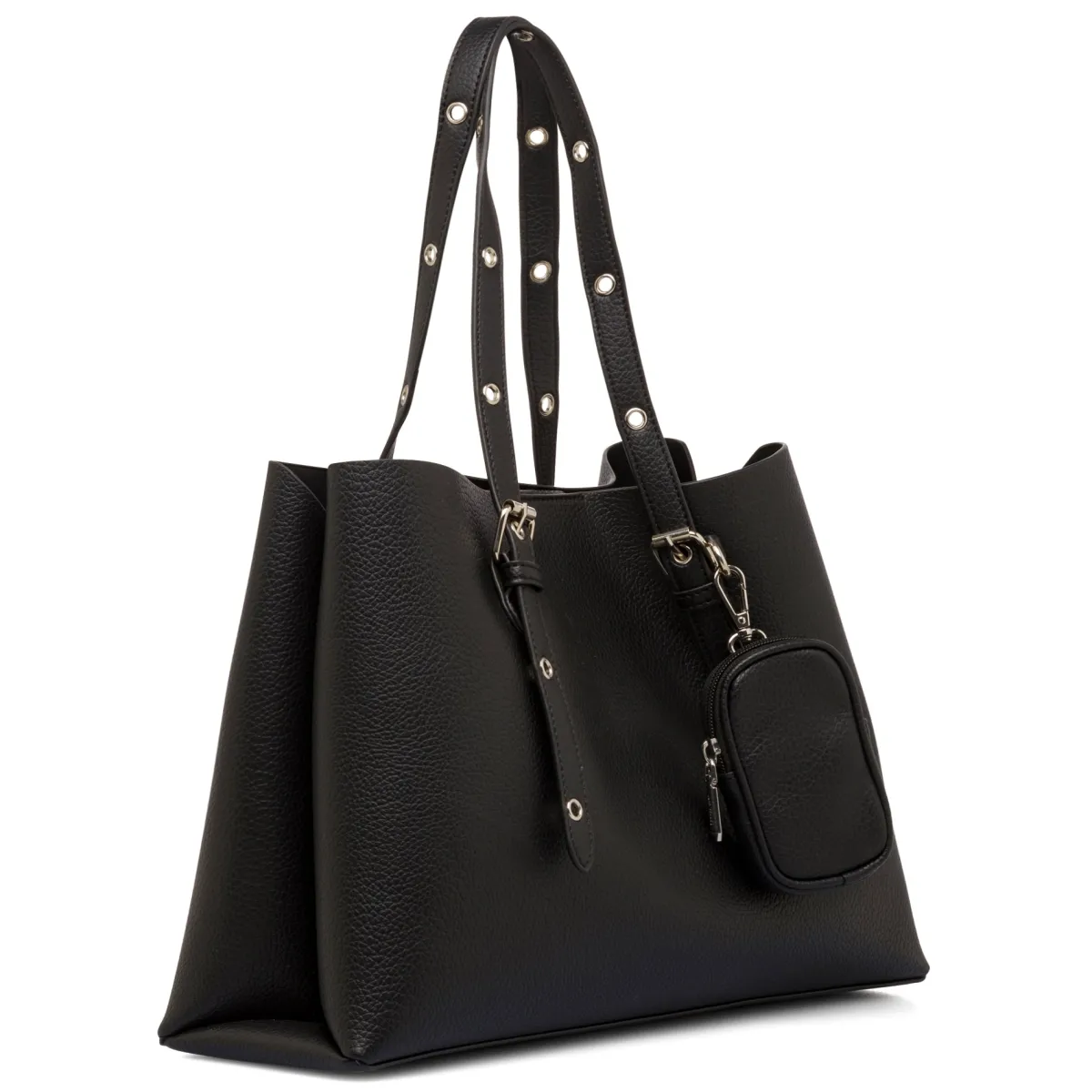 New Borsa a spalla nera da Donna con dettagli metallici Donna Borse A Spalla