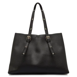 New Borsa a spalla nera da Donna con dettagli metallici Donna Borse A Spalla