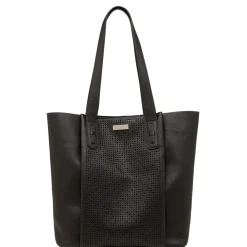 Borsa a spalla nera da Donna con dettagli traforati Donna Borse A Spalla