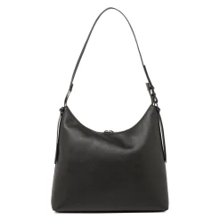 Hot Borsa a spalla nera da Donna con zip e logo Donna Borse A Spalla