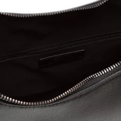 Hot Borsa a spalla nera da Donna con zip e logo Donna Borse A Spalla