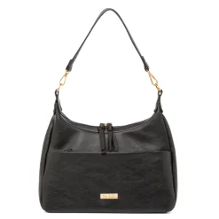 Online Borsa a spalla nera da Donna con tasca e zip Donna Borse A Spalla