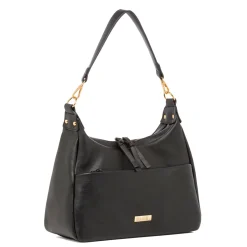 Online Borsa a spalla nera da Donna con tasca e zip Donna Borse A Spalla