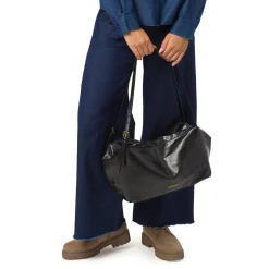 Online Borsa a spalla nera da Donna con logo Donna Borse A Spalla