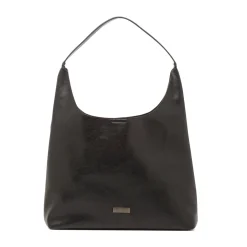 Outlet Borsa a spalla nera da Donna con chiusura bottone Donna Borse A Spalla