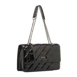 Hot Borsa a Spalla nera da Donna con Trama a Rombi Donna Borse A Spalla