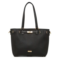 Borsa a spalla nera da Donna con dettglio in metllo Donna Borse A Mano