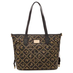 Best Borsa a spalla nera da Donna con stampa logo Donna Borse A Spalla