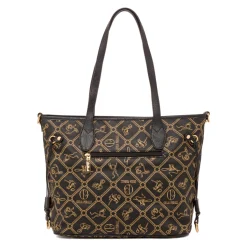 Best Borsa a spalla nera da Donna con stampa logo Donna Borse A Spalla