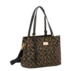 Discount Borsa a spalla nera da Donna con stampa All Over Donna Borse A Spalla
