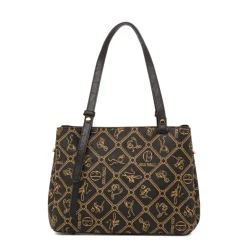 Discount Borsa a spalla nera da Donna con stampa All Over Donna Borse A Spalla