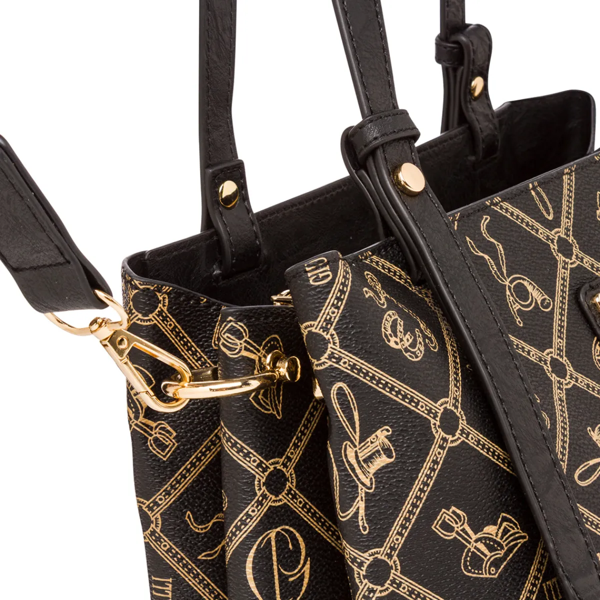 Discount Borsa a spalla nera da Donna con stampa All Over Donna Borse A Spalla