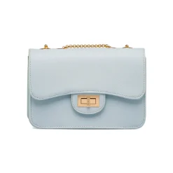 Borsa a tracolla azzurra da Donna con catena dorata Donna Borse A Tracolla Donna|Scarpe Eleganti