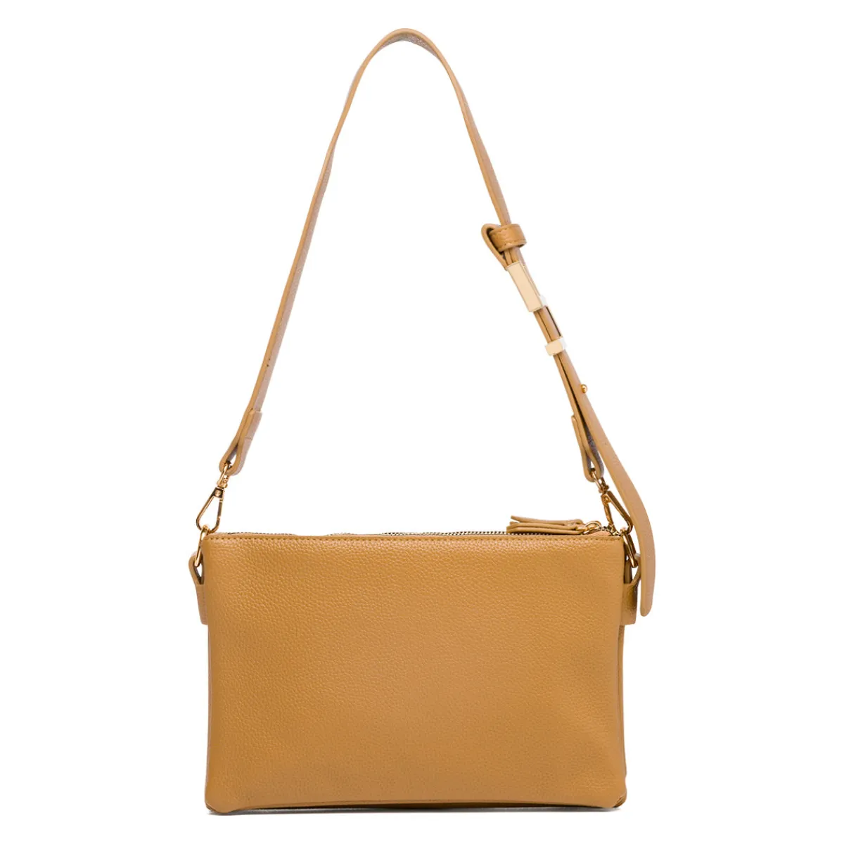 Discount Borsa a tracolla Beige da Donna con logo in metallo Donna Borse A Tracolla Donna