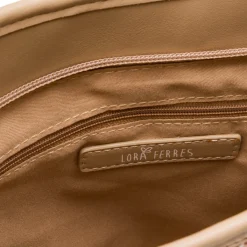 Discount Borsa a tracolla beige da Donna effetto rafia con logo Donna Borse A Tracolla Donna