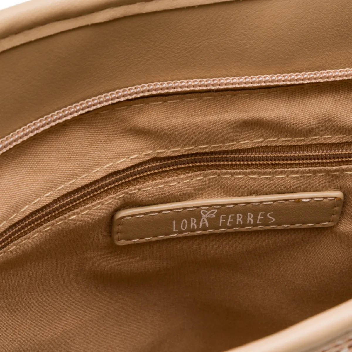 Discount Borsa a tracolla beige da Donna effetto rafia con logo Donna Borse A Tracolla Donna