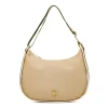 Sale Borsa a tracolla Beige da Donna con logo in metallo Donna Borse A Tracolla Donna