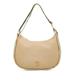Sale Borsa a tracolla Beige da Donna con logo in metallo Donna Borse A Tracolla Donna