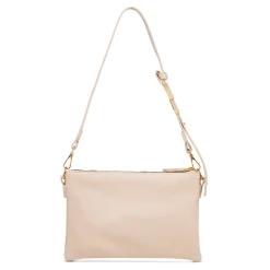 New Borsa a tracolla beige da Donna con logo in metallo Donna Borse A Tracolla Donna