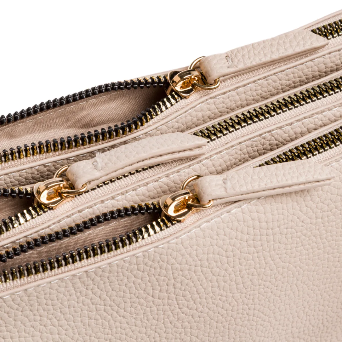 New Borsa a tracolla beige da Donna con logo in metallo Donna Borse A Tracolla Donna