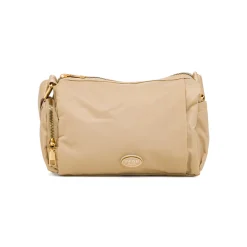 Best Borsa a tracolla beige da Donna in tessuto lucido con logo Donna Borse A Tracolla Donna