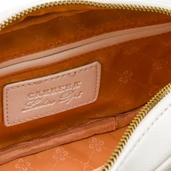 Sale Borsa a Tracolla Bianca da Donna con logo dorato Donna Borse Cerimonia|Borse A Tracolla Donna