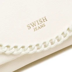 Online Borsa a Tracolla Bianca da Donna con catena e logo Donna Borse A Tracolla Donna