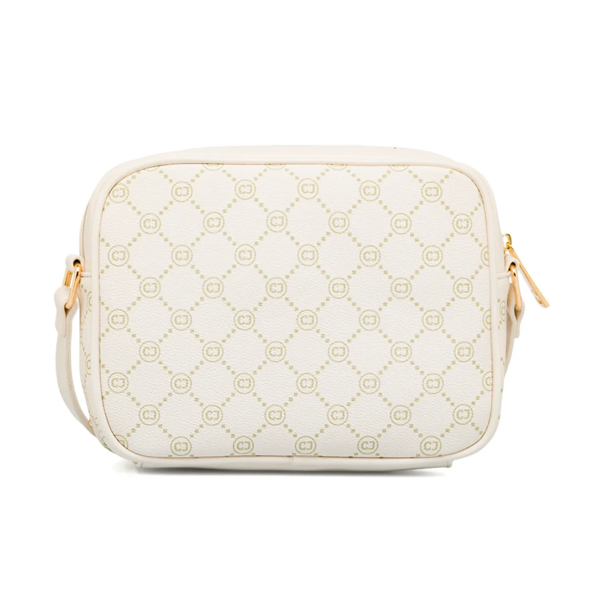 Discount Borsa a tracolla Bianco Off White con logo stampato e zip dorata Donna Borse A Tracolla Donna