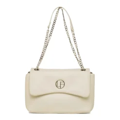 Borsa a tracolla bianco off-white da Donna con catena e logo in metallo Donna Borse A Tracolla Donna|Scarpe Eleganti