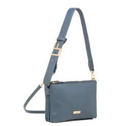 Discount Borsa a tracolla Blu con logo regolabile da Donna e tripla cerinera Donna Borse A Tracolla Donna